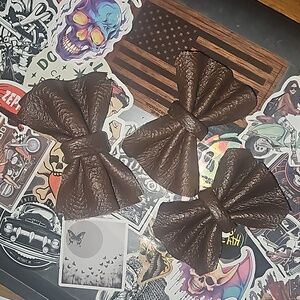 Custom Leather Bow Ties For Collar
